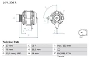 Generator 14 V BOSCH 0 986 083 460