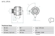 Generator 14 V BOSCH 0 986 083 470