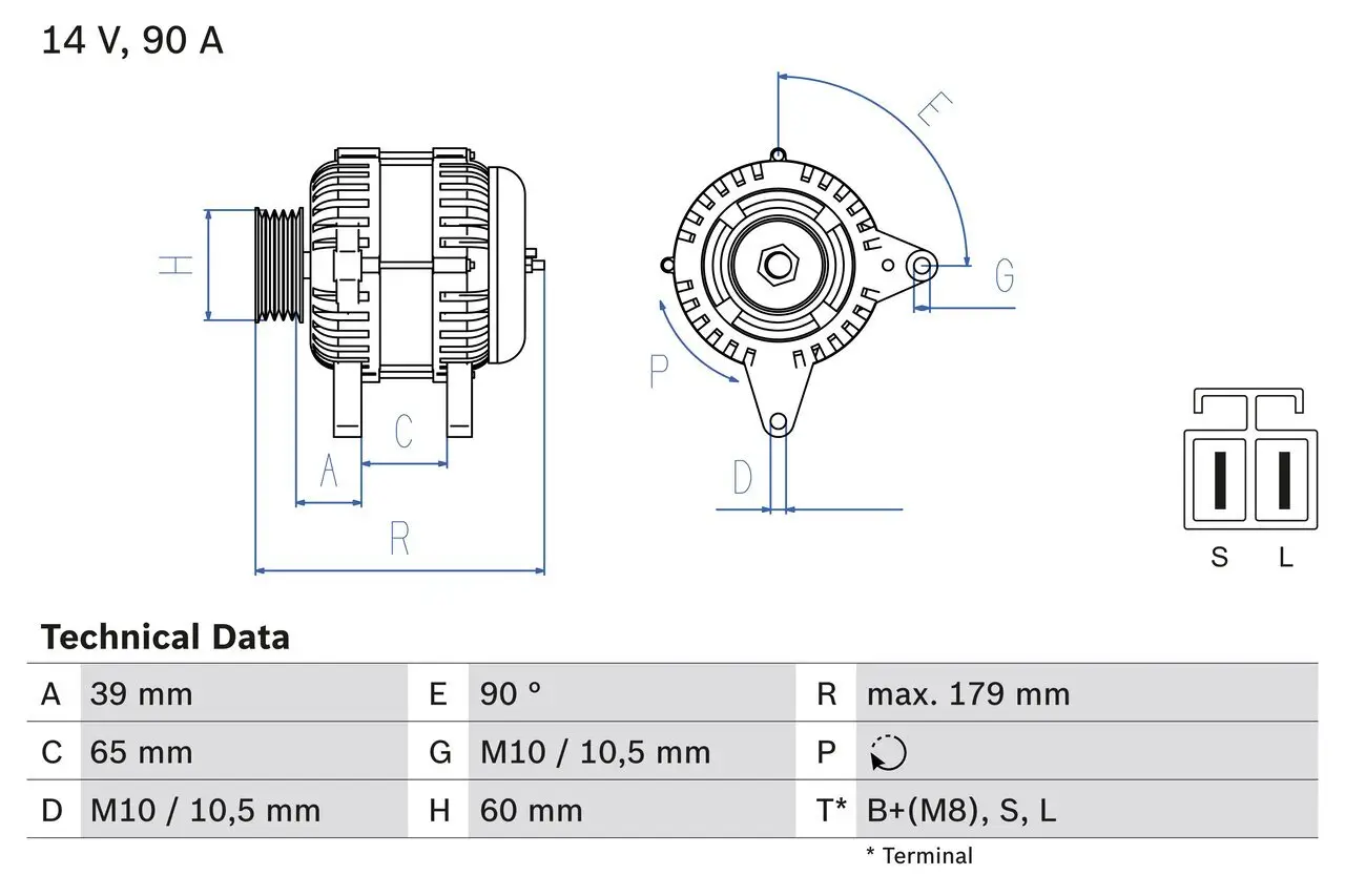 Generator 14 V BOSCH 0 986 083 480