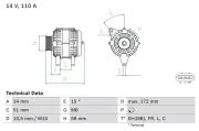 Generator 14 V BOSCH 0 986 083 520