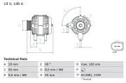 Generator 14 V BOSCH 0 986 083 530