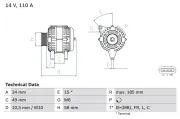 Generator 14 V BOSCH 0 986 083 550