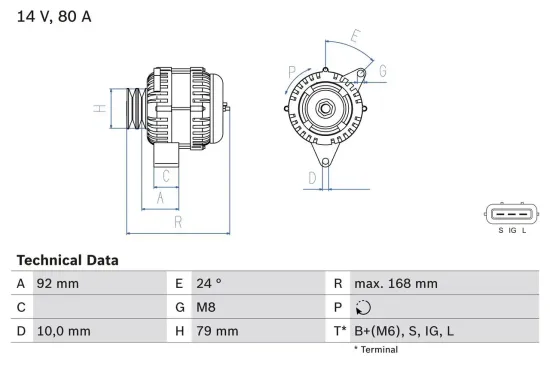 Generator 14 V BOSCH 0 986 083 720 Bild Generator 14 V BOSCH 0 986 083 720