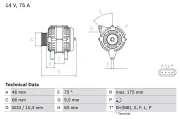 Generator 14 V BOSCH 0 986 083 770