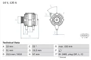 Generator 14 V BOSCH 0 986 083 830