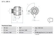 Generator 14 V BOSCH 0 986 083 850