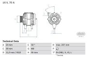 Generator 14 V BOSCH 0 986 083 880