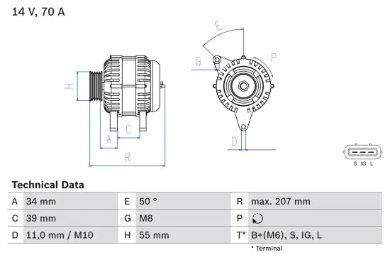 Generator 14 V BOSCH 0 986 083 880 Bild Generator 14 V BOSCH 0 986 083 880