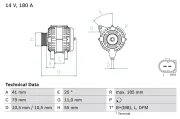 Generator 14 V BOSCH 0 986 083 940