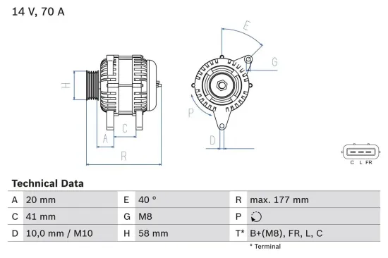 Generator 14 V BOSCH 0 986 084 030 Bild Generator 14 V BOSCH 0 986 084 030