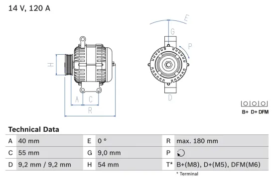 Generator 14 V BOSCH 0 986 084 160 Bild Generator 14 V BOSCH 0 986 084 160
