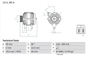 Generator 14 V BOSCH 0 986 084 210