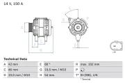 Generator 14 V BOSCH 0 986 084 230