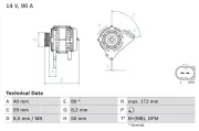 Generator 14 V BOSCH 0 986 084 320