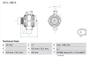 Generator 14 V BOSCH 0 986 084 590