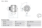 Generator 14 V BOSCH 0 986 084 670