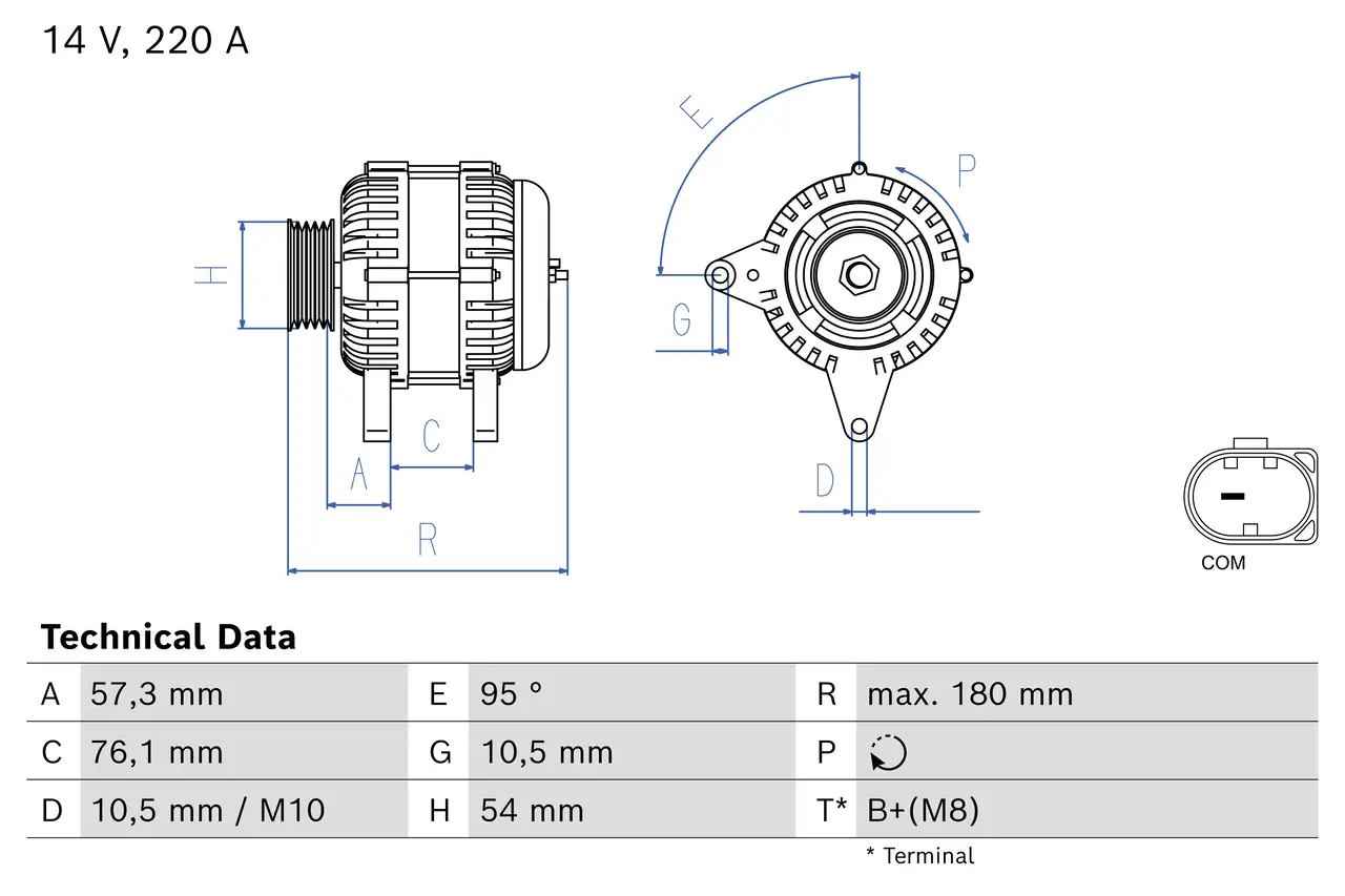 Generator 12 V BOSCH 0 986 084 850
