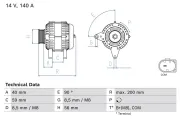 Generator 14 V BOSCH 0 986 085 040