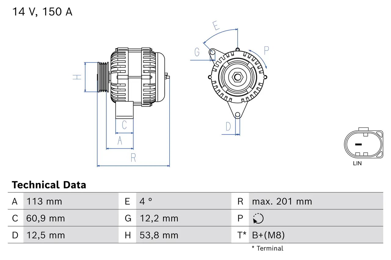 Generator 14 V BOSCH 0 986 085 090