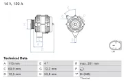 Generator 14 V BOSCH 0 986 085 090