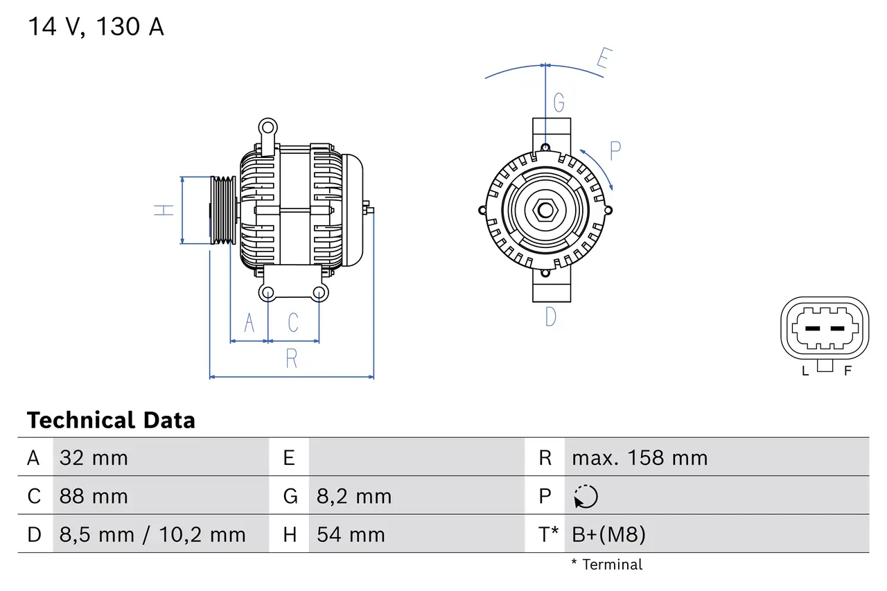 Generator 14 V BOSCH 0 986 085 580