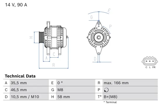 Generator 12 V BOSCH 0 986 085 660 Bild Generator 12 V BOSCH 0 986 085 660