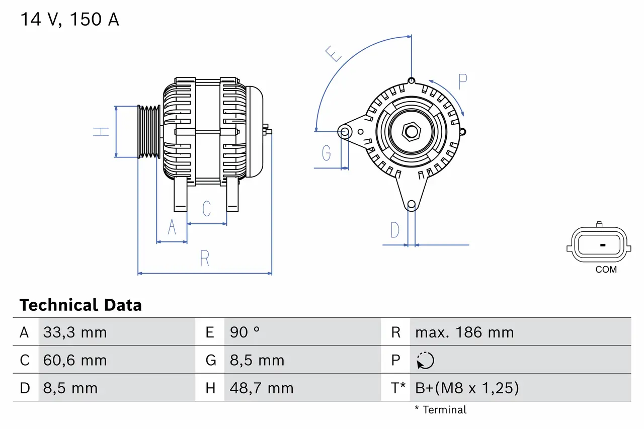 Generator 14 V BOSCH 0 986 085 850