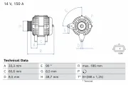 Generator 14 V BOSCH 0 986 085 850