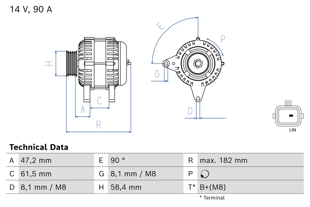 Generator 14 V BOSCH 0 986 085 930