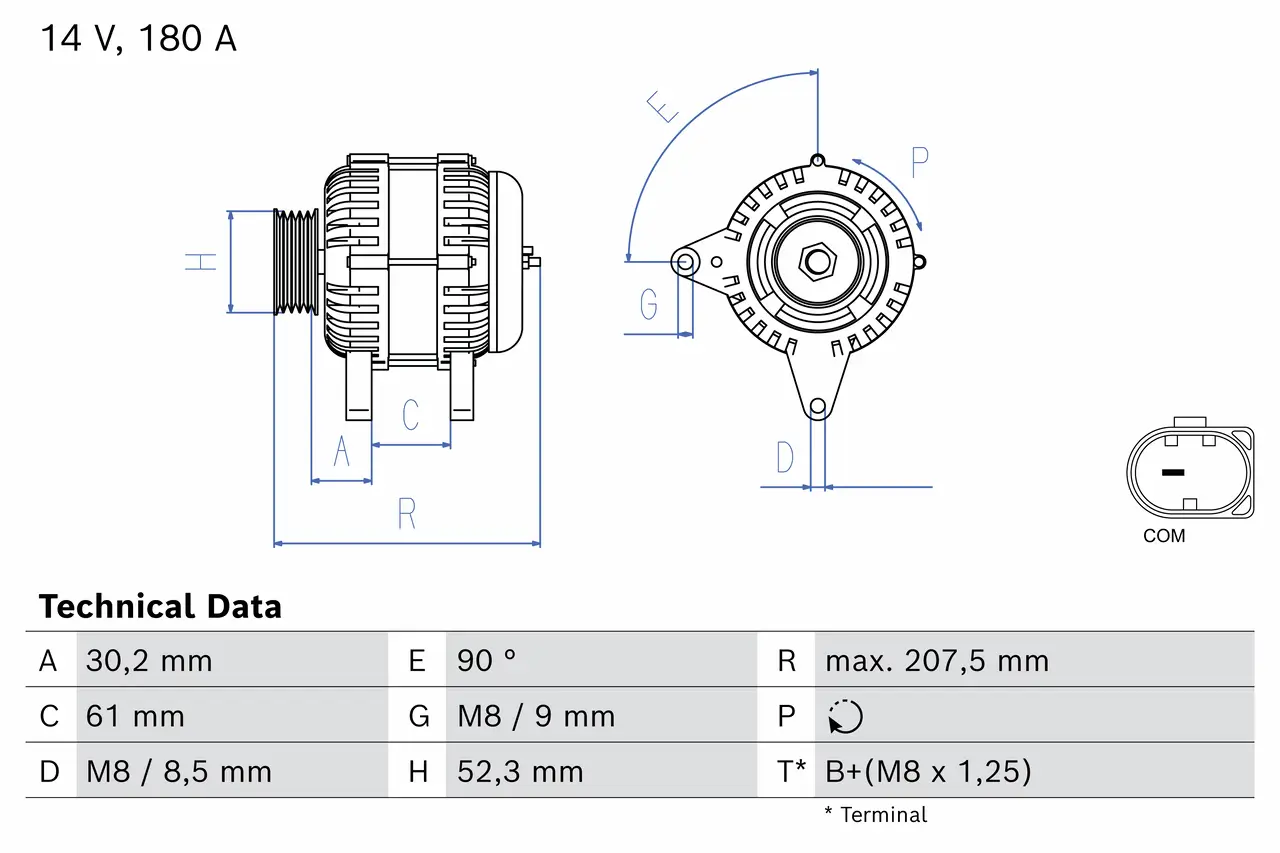 Generator 14 V BOSCH 0 986 086 310