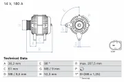 Generator 14 V BOSCH 0 986 086 310