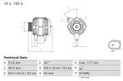 Generator 14 V BOSCH 0 986 086 830