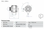 Generator 14 V BOSCH 0 986 087 110