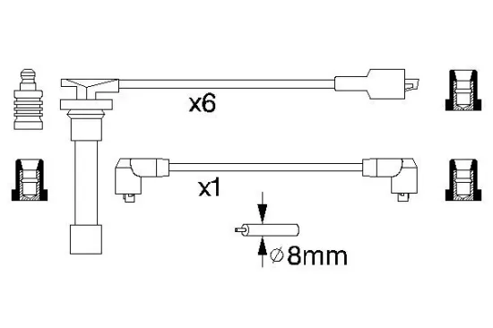 Zündleitungssatz BOSCH 0 986 356 788 Bild Zündleitungssatz BOSCH 0 986 356 788