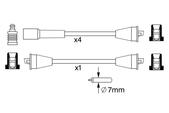 Zündleitungssatz BOSCH 0 986 357 049 Bild Zündleitungssatz BOSCH 0 986 357 049