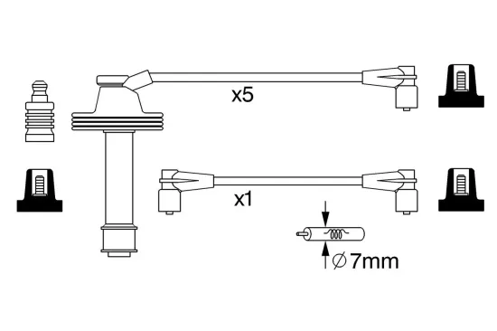Zündleitungssatz BOSCH 0 986 357 054 Bild Zündleitungssatz BOSCH 0 986 357 054