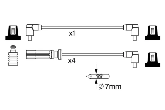 Zündleitungssatz BOSCH 0 986 357 244 Bild Zündleitungssatz BOSCH 0 986 357 244