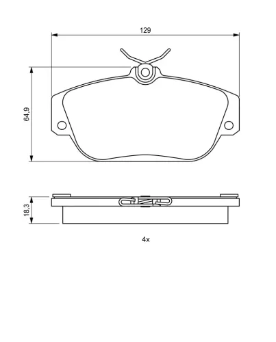 Bremsbelagsatz, Scheibenbremse BOSCH 0 986 424 016 Bild Bremsbelagsatz, Scheibenbremse BOSCH 0 986 424 016