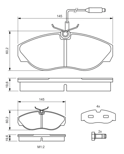 Bremsbelagsatz, Scheibenbremse BOSCH 0 986 424 030 Bild Bremsbelagsatz, Scheibenbremse BOSCH 0 986 424 030