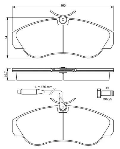 Bremsbelagsatz, Scheibenbremse BOSCH 0 986 424 031 Bild Bremsbelagsatz, Scheibenbremse BOSCH 0 986 424 031
