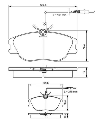 Bremsbelagsatz, Scheibenbremse Vorderachse BOSCH 0 986 424 033 Bild Bremsbelagsatz, Scheibenbremse Vorderachse BOSCH 0 986 424 033