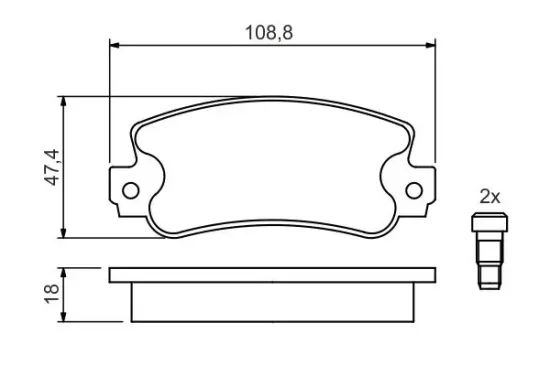 Bremsbelagsatz, Scheibenbremse BOSCH 0 986 424 098 Bild Bremsbelagsatz, Scheibenbremse BOSCH 0 986 424 098