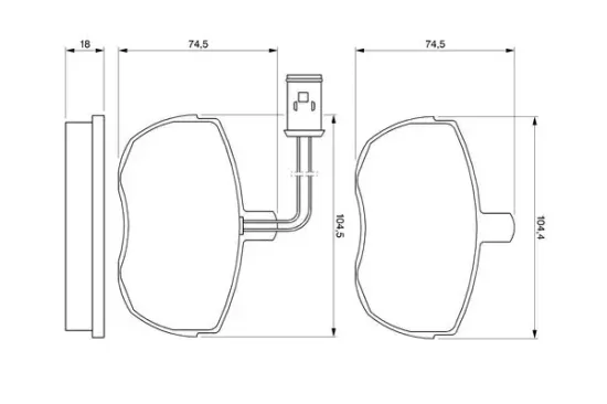 Bremsbelagsatz, Scheibenbremse Vorderachse BOSCH 0 986 424 172 Bild Bremsbelagsatz, Scheibenbremse Vorderachse BOSCH 0 986 424 172