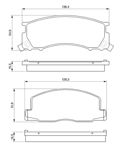 Bremsbelagsatz, Scheibenbremse BOSCH 0 986 424 183 Bild Bremsbelagsatz, Scheibenbremse BOSCH 0 986 424 183
