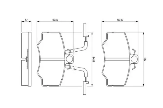 Bremsbelagsatz, Scheibenbremse Vorderachse BOSCH 0 986 424 184 Bild Bremsbelagsatz, Scheibenbremse Vorderachse BOSCH 0 986 424 184