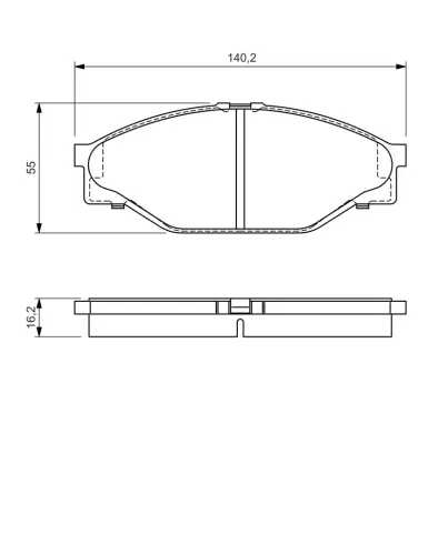 Bremsbelagsatz, Scheibenbremse Vorderachse BOSCH 0 986 424 225 Bild Bremsbelagsatz, Scheibenbremse Vorderachse BOSCH 0 986 424 225