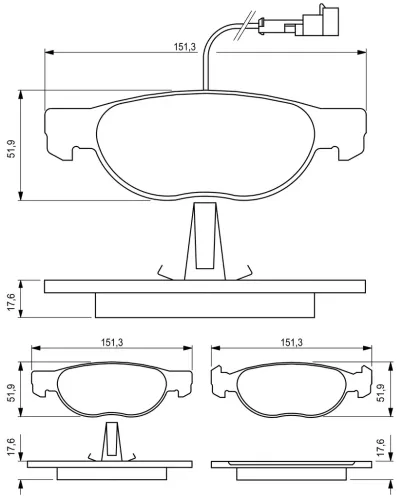 Bremsbelagsatz, Scheibenbremse BOSCH 0 986 424 246 Bild Bremsbelagsatz, Scheibenbremse BOSCH 0 986 424 246