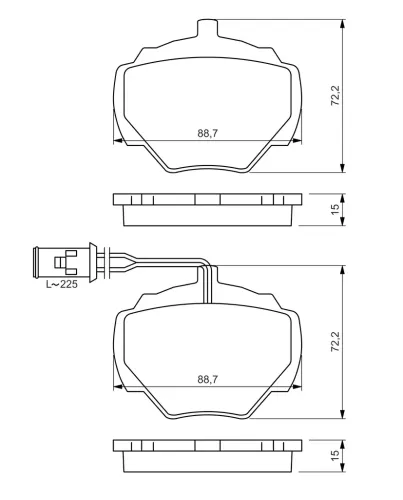 Bremsbelagsatz, Scheibenbremse BOSCH 0 986 424 267 Bild Bremsbelagsatz, Scheibenbremse BOSCH 0 986 424 267