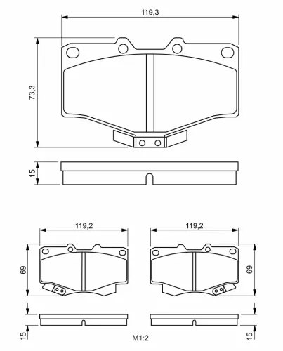 Bremsbelagsatz, Scheibenbremse BOSCH 0 986 424 268 Bild Bremsbelagsatz, Scheibenbremse BOSCH 0 986 424 268