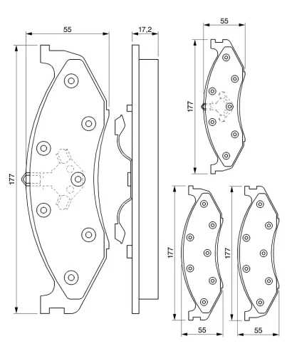 Bremsbelagsatz, Scheibenbremse Vorderachse BOSCH 0 986 424 284 Bild Bremsbelagsatz, Scheibenbremse Vorderachse BOSCH 0 986 424 284